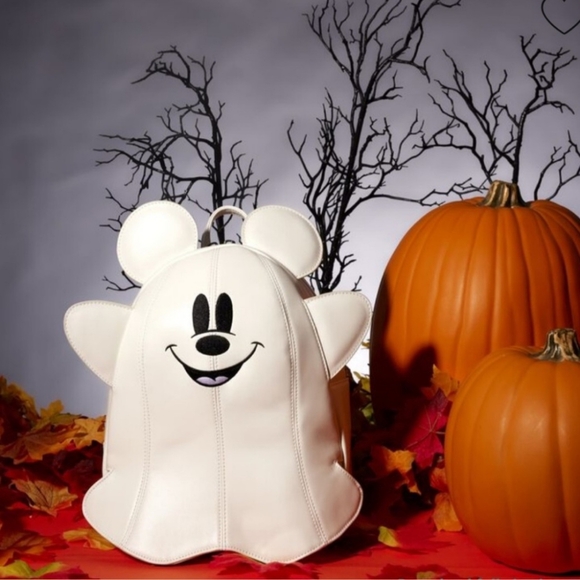 NEW Loungefly Exclusive Mickey Mouse Ghost Phantom Backpack Halloween Disney - Picture 2 of 6